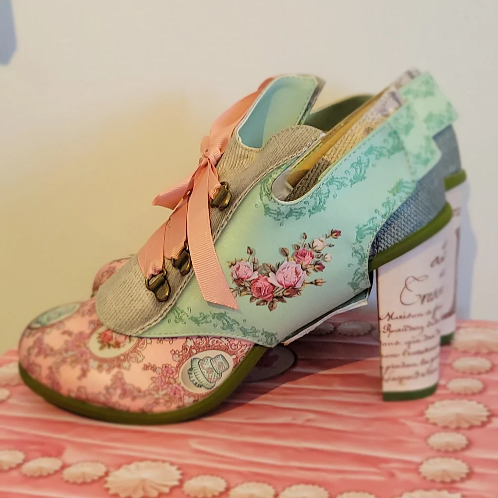 Chocolatica's By Hot Chocolate MARIE ANTOINETTE High Heels w Bootie Covering - Picture 1 of 16